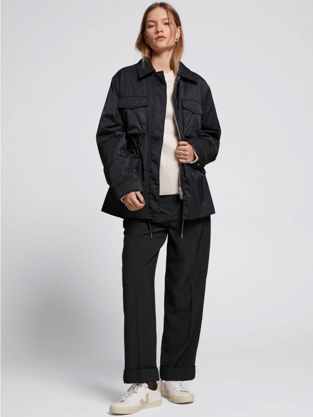 & Other Stories Drawstring Collared Jacket - Picture 2 of 7